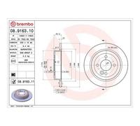 2x Disco Freno BremboPrime Line - Uv Coated per Mini Assale Posteriore