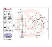 Brembo Coppia dischi freno 09.7356.21 – Posteriori ventilati – Nissan 350Z (Z33)