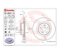 2x Disco Freno BremboPrime Line - Uv Coated per Renault Assale Anteriore