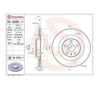 Disco freno BREMBO 09C93811 posteriore, ventilato, 1 Pezzo