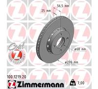 2x Disco freno con ventilazione esterna 100.1219.20 ZIMMERMANN per AUDI COUPE B3