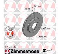 2x Disco freno con ventilazione esterna 100.1241.20 ZIMMERMANN per VW AUDI SEAT