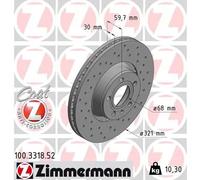 2x Disco freno con ventilazione esterna 100.3318.52 ZIMMERMANN per AUDI A6 C6