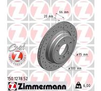 2x Disco freno con ventilazione esterna 150.1278.52 ZIMMERMANN per BMW 5