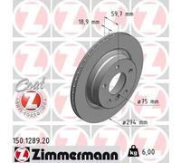 2x Disco freno con ventilazione esterna 150.1289.20 ZIMMERMANN per BMW 3 Coupé 3