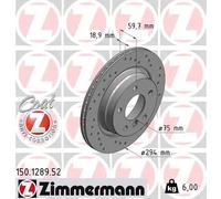 2x Disco freno con ventilazione esterna 150.1289.52 ZIMMERMANN per BMW 3 Coupé 3