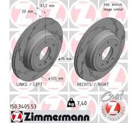 2x Disco freno con ventilazione esterna 150.3405.53 ZIMMERMANN per BMW 5 6