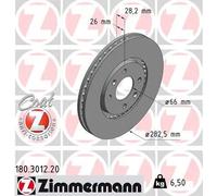 2x Disco freno con ventilazione esterna 180.3012.20 ZIMMERMANN per CITROËN