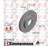 2x Disco freno con ventilazione esterna 380.2166.20 ZIMMERMANN per SMART