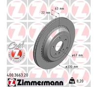2x Disco freno con ventilazione esterna 400.3663.20 ZIMMERMANN per MERCEDES-BENZ
