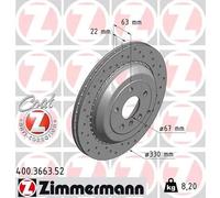 2x Disco freno con ventilazione esterna 400.3663.52 ZIMMERMANN per MERCEDES-BENZ