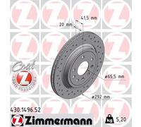 2x Disco freno con ventilazione esterna 430.1496.52 ZIMMERMANN per CADILLAC SAAB