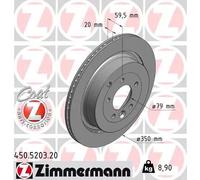 2x Disco freno con ventilazione esterna 450.5203.20 ZIMMERMANN per LAND ROVER