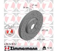 2x Disco freno con ventilazione esterna 470.2418.52 ZIMMERMANN per RENAULT