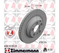 2x Disco freno con ventilazione esterna 600.3239.20 ZIMMERMANN per PORSCHE AUDI