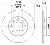HELLA 8DD 355 107-581 Disco freno