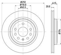 2x Disco freno con ventilazione esterna 8DD 355 109-191 HELLA per CADILLAC SAAB