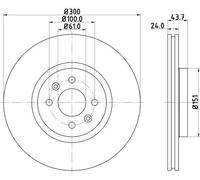 2x Disco freno con ventilazione esterna 8DD 355 113-061 HELLA per RENAULT