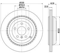 2x Disco freno con ventilazione esterna 8DD 355 113-231 HELLA per MERCEDES-BENZ