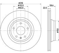 2x Disco freno con ventilazione esterna 8DD 355 113-981 HELLA per AUDI TT