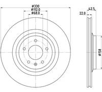 2x Disco freno con ventilazione esterna 8DD 355 117-721 HELLA per AUDI