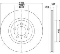 2x Disco freno con ventilazione esterna 8DD 355 117-851 HELLA per VOLVO S80 I
