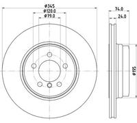 2x Disco freno con ventilazione esterna 8DD 355 122-251 HELLA PAGID per BMW 7
