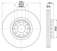 2x Disco freno con ventilazione esterna 8DD 355 127-191 HELLA per AUDI A8 D2