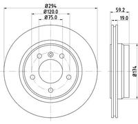 2x Disco freno con ventilazione esterna 8DD 355 127-401 HELLA per BMW 3 Coupé 3