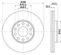Disco Freno Hella 8DD 355 128-011 Pro High Carbon per Audi Seat Skoda VW