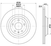 2x Disco freno con ventilazione esterna 8DD 355 128-321 HELLA per AUDI A6 C6