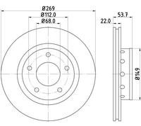 2x Disco freno con ventilazione esterna 8DD 355 128-951 HELLA per AUDI VW