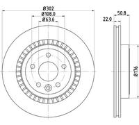 2x Disco freno con ventilazione esterna 8DD 355 129-151 HELLA per VOLVO