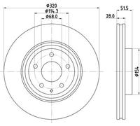2x Disco freno con ventilazione esterna 8DD 355 132-691 HELLA per MAZDA CX-5