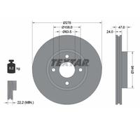Textar Disco freno 92075400 2 pezzi Anteriore Ø278 mm Ventilazione esterna per Ford Mondeo