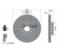 2x Disco freno con ventilazione esterna 92098305 TEXTAR per AUDI VW