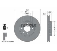 2x Disco freno con ventilazione esterna 92100403 TEXTAR per MITSUBISHI VOLVO