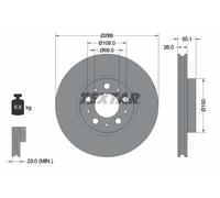 2x Disco freno con ventilazione esterna 92100503 TEXTAR per VOLVO S80 I V70 II