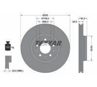 Textar Disco freno 92100603 ventilato anteriore per Volvo S80 I / V70 II