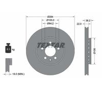 2x Disco freno con ventilazione esterna 92103400 TEXTAR per ROVER MG