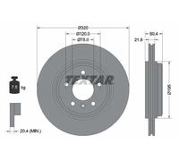 Disco freno TEXTAR 92107003 posteriore, ventilato, 1 Pezzo
