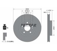 2x Disco freno con ventilazione esterna 92118903 TEXTAR per RENAULT LAGUNA II