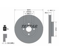 2x Disco freno con ventilazione esterna 92126003 TEXTAR per TOYOTA COROLLA