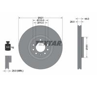 2x Disco freno con ventilazione esterna 92149803 TEXTAR per OPEL ASTRA H GTC
