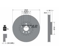 Disco freno TEXTAR 92196305 anteriore, ventilato, altamente carbonizzato, 1 Pezzo