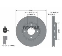 2x Disco freno con ventilazione esterna 92204400 TEXTAR per MITSUBISHI SMART