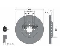 2x Disco freno con ventilazione esterna 92254603 TEXTAR per RENAULT DACIA