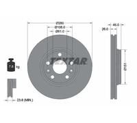 2x Disco freno con ventilazione esterna 92257903 TEXTAR per RENAULT