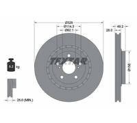 Textar Disco freno 92259405 anteriore ventilato per LEXUS RX 3.5 2006-2008 1 pezzo