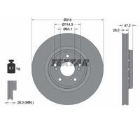 2x Disco freno con ventilazione esterna 92283303 TEXTAR per HONDA CR-V III